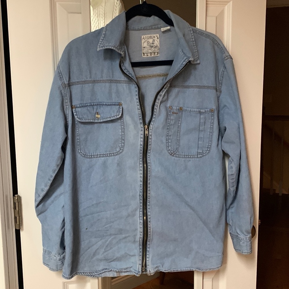 Denim Zip Up Shacket